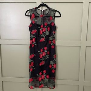 Calvin Klein Embroidered Midi Dress